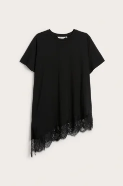 Asymmetrisk topp med blondekant