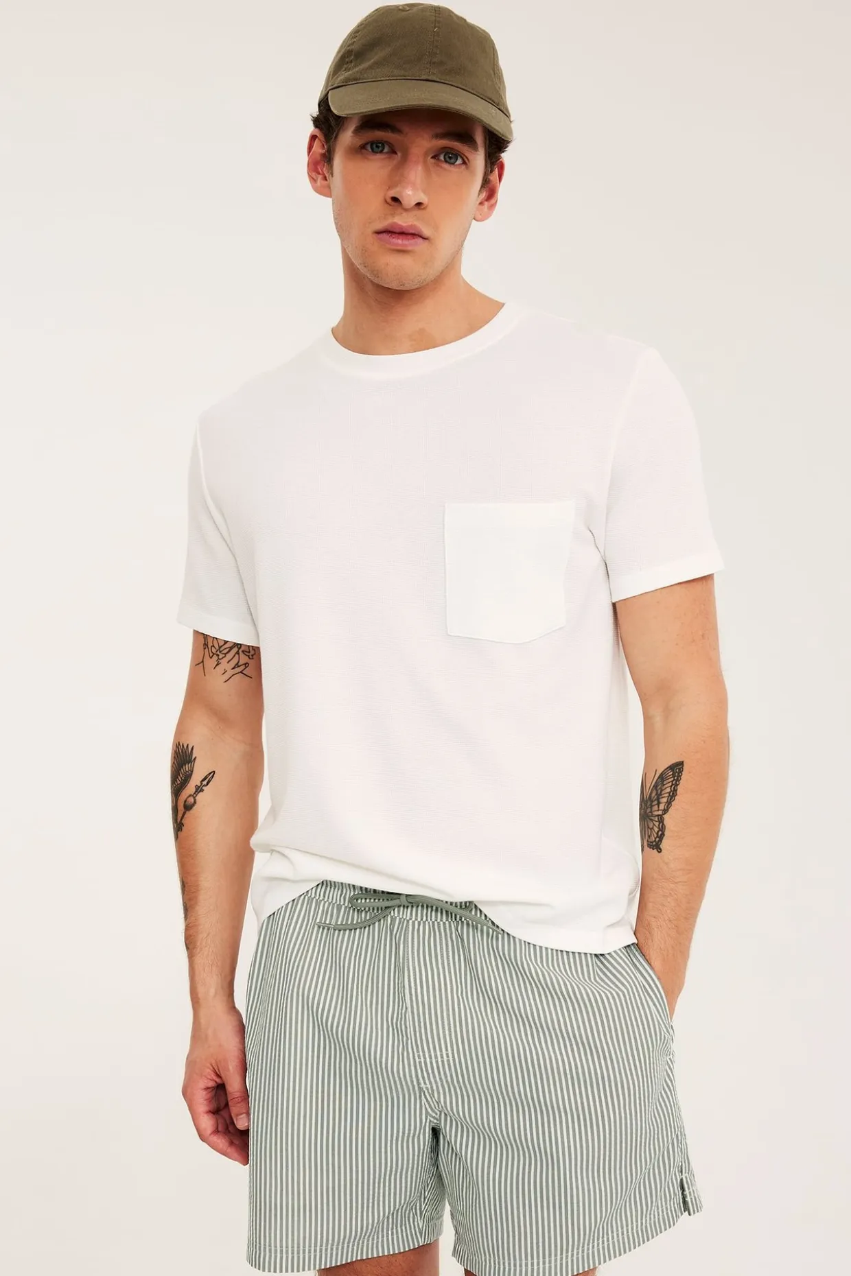Badeshorts i seersucker
