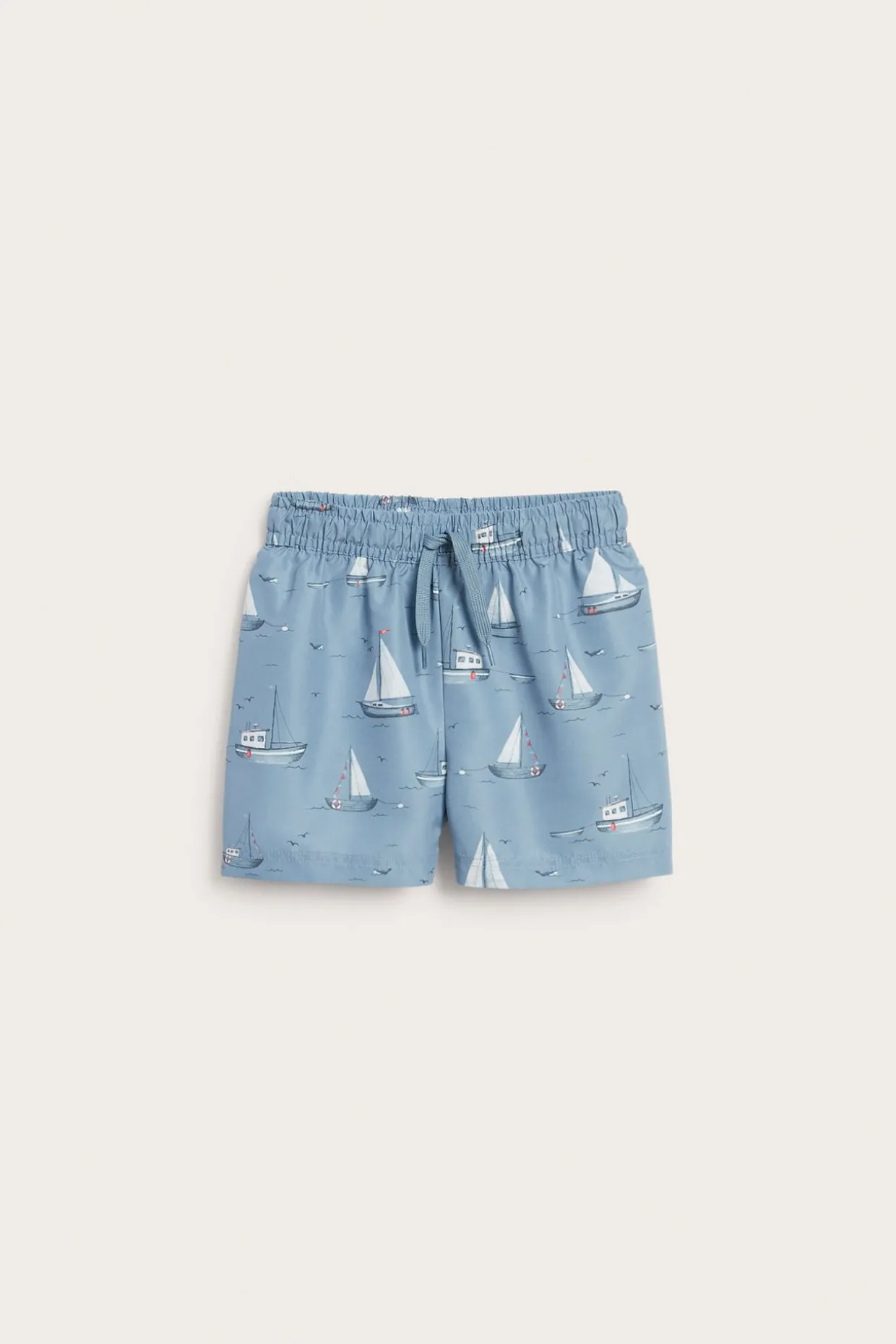 Badeshorts med båtmønster
