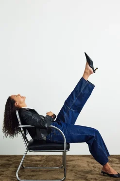 Barrel jeans high waist