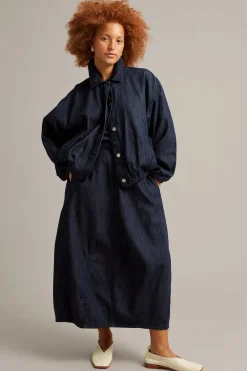 Barrelskjørt i denim