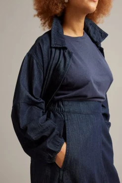 Barrelskjørt i denim