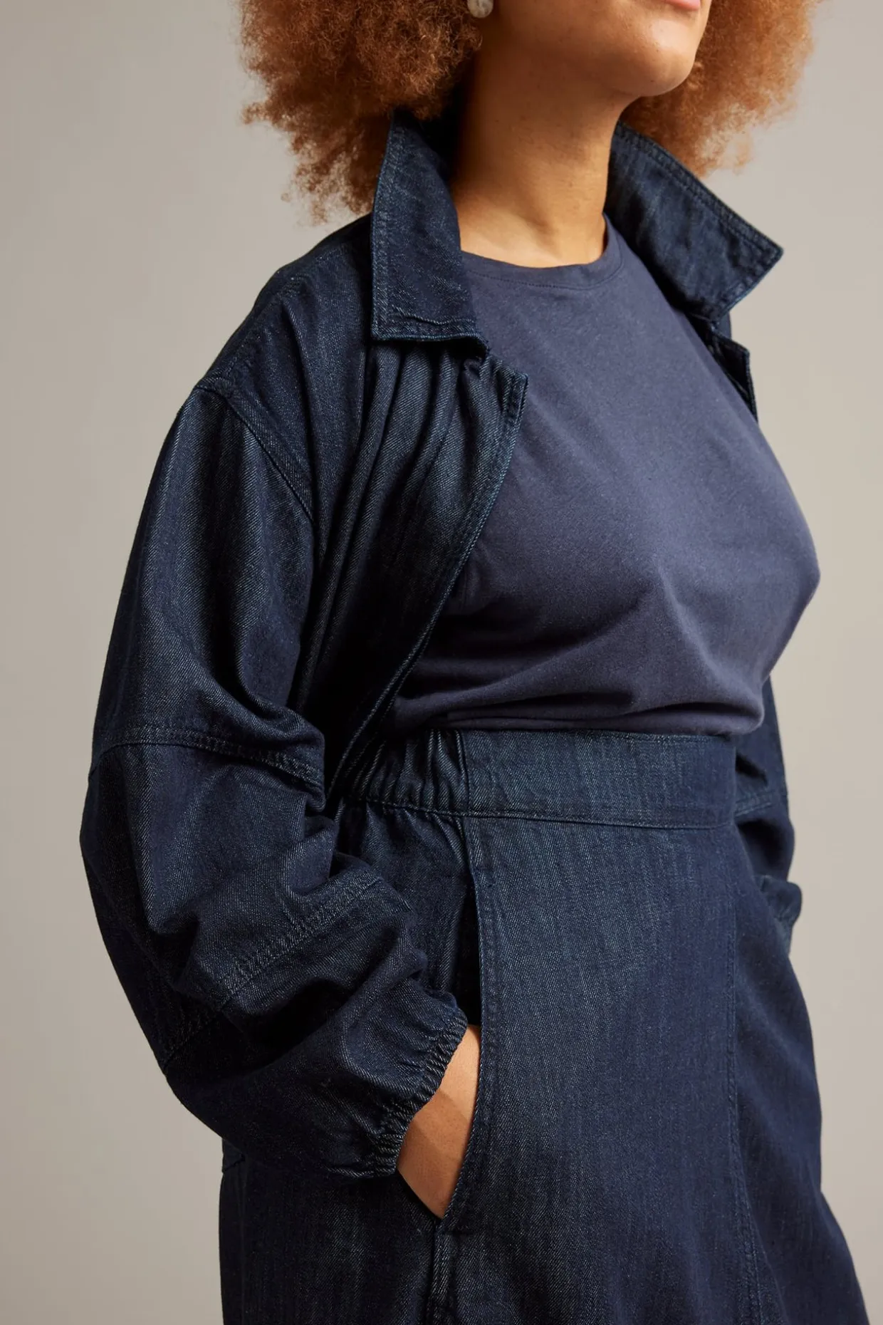 Barrelskjørt i denim