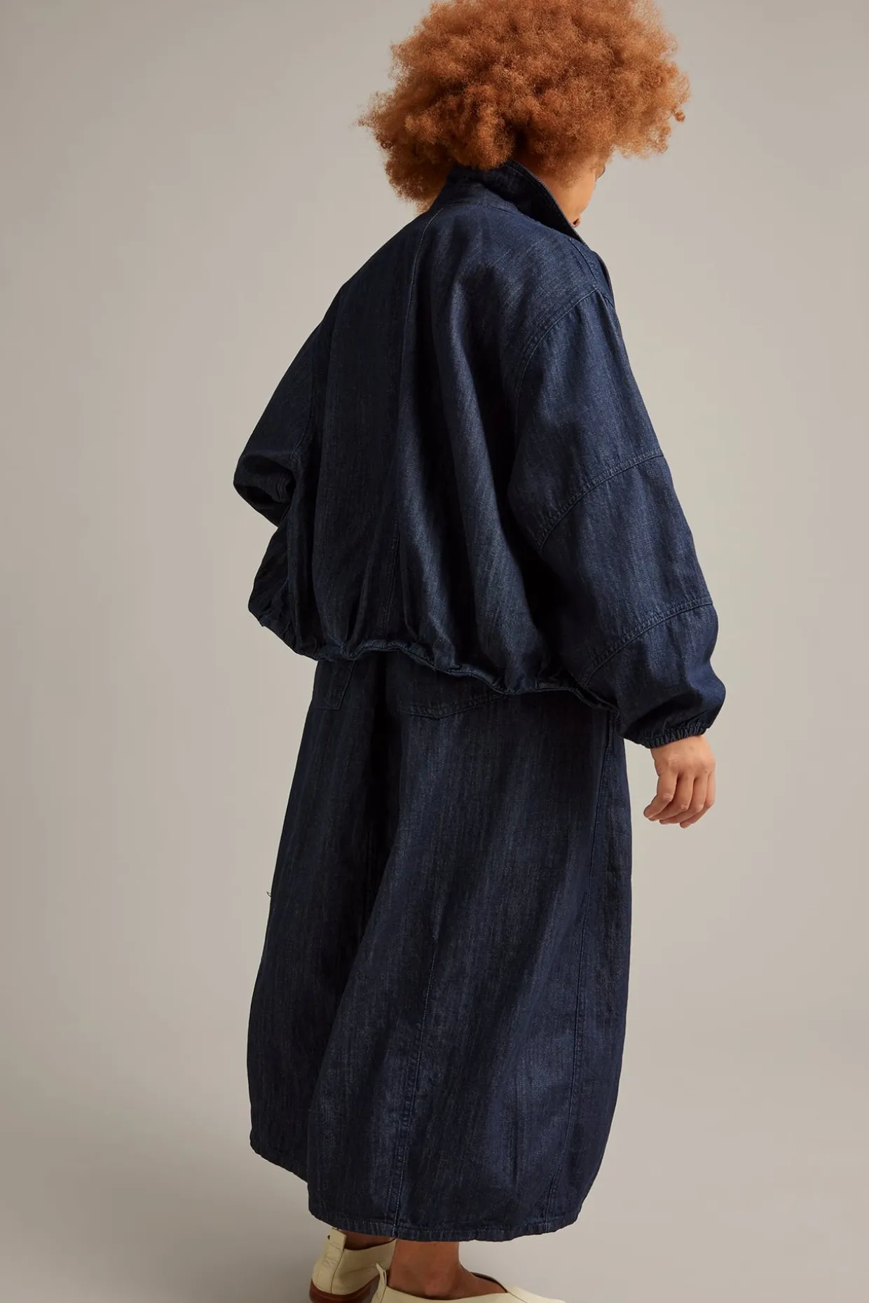 Barrelskjørt i denim