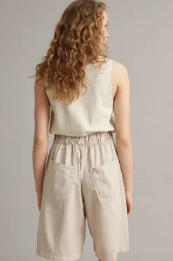 Bermudashorts i lyocell- og bomullsblanding