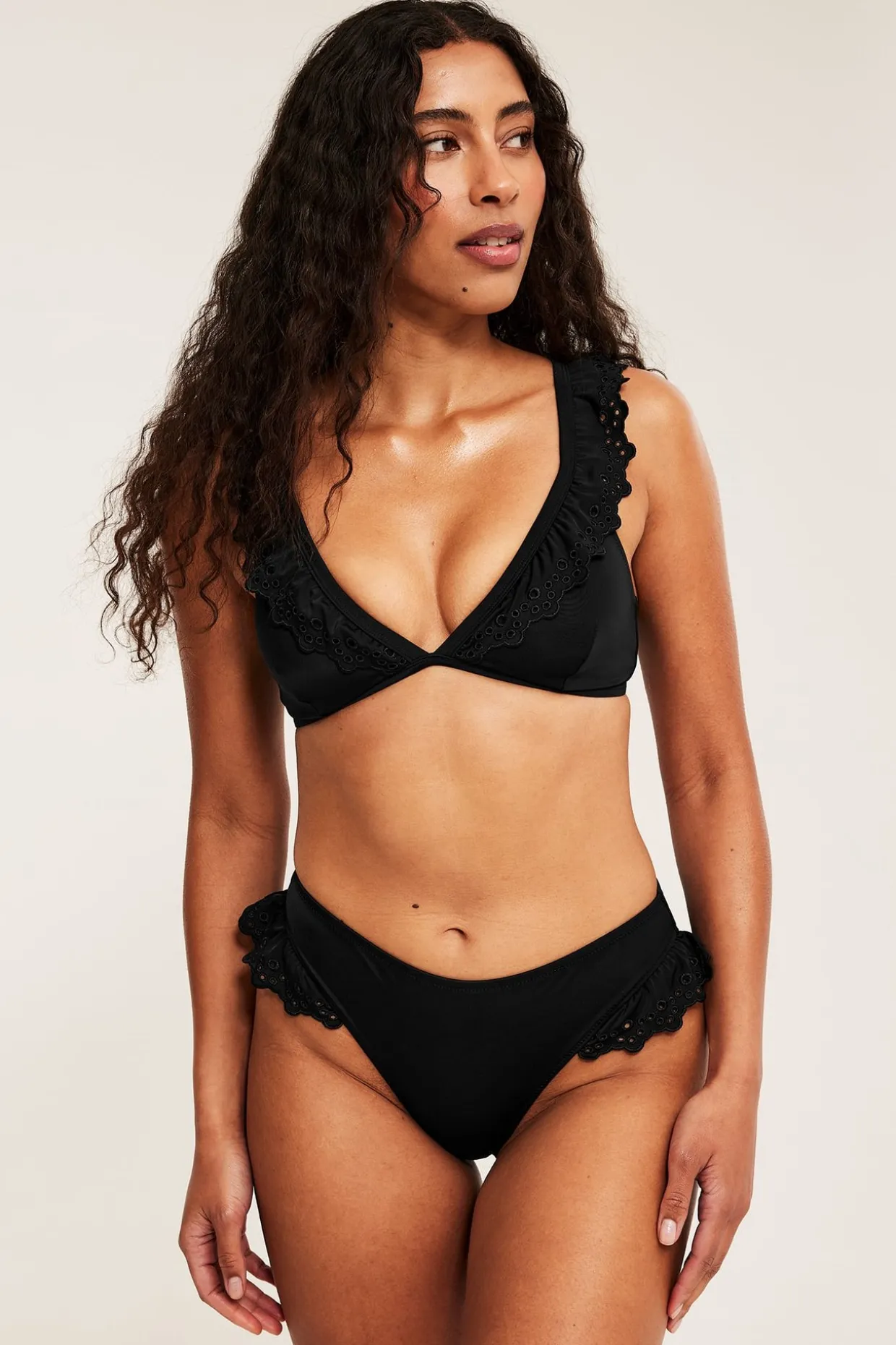 Bikini-BH med broderie anglaise