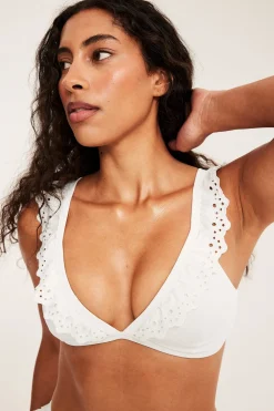 Bikini-BH med broderie anglaise