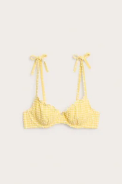 Bikini-BH med rutemønster og bånddetaljer