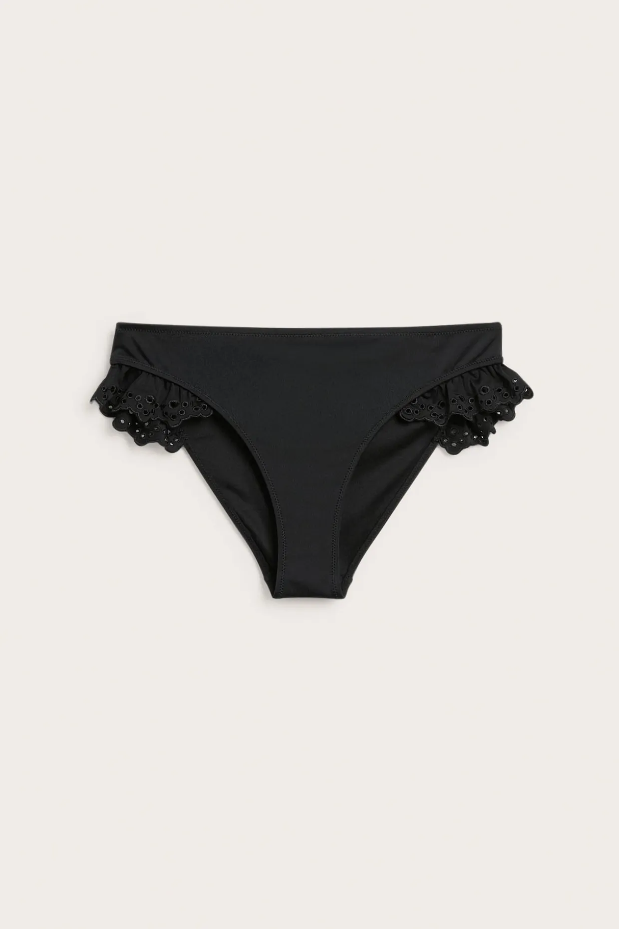 Bikinitruse i brazilian-modell med broderie anglaise