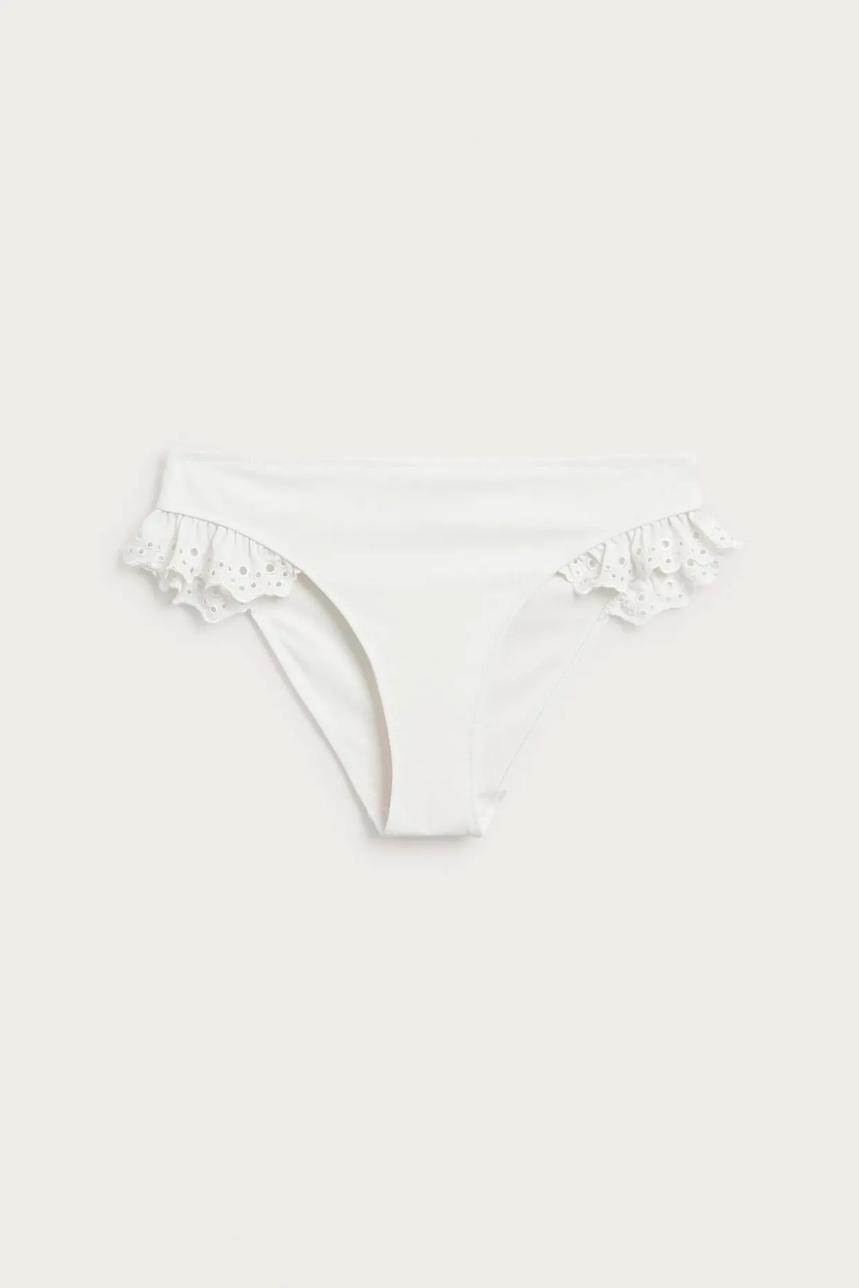 Bikinitruse i brazilian-modell med broderie anglaise