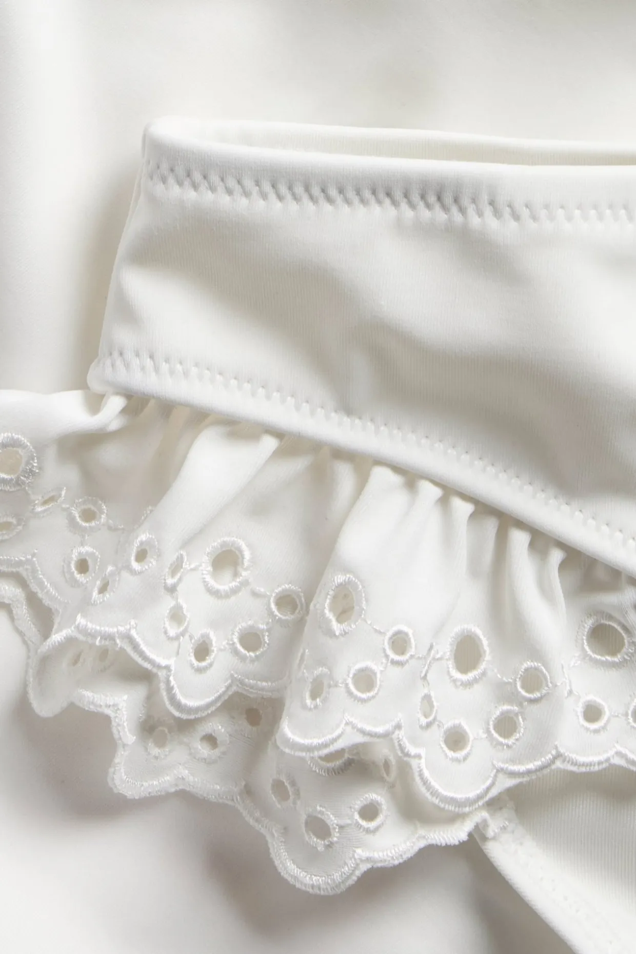 Bikinitruse i brazilian-modell med broderie anglaise