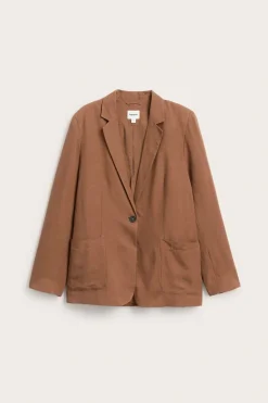 Blazer i linblanding med avslappet passform