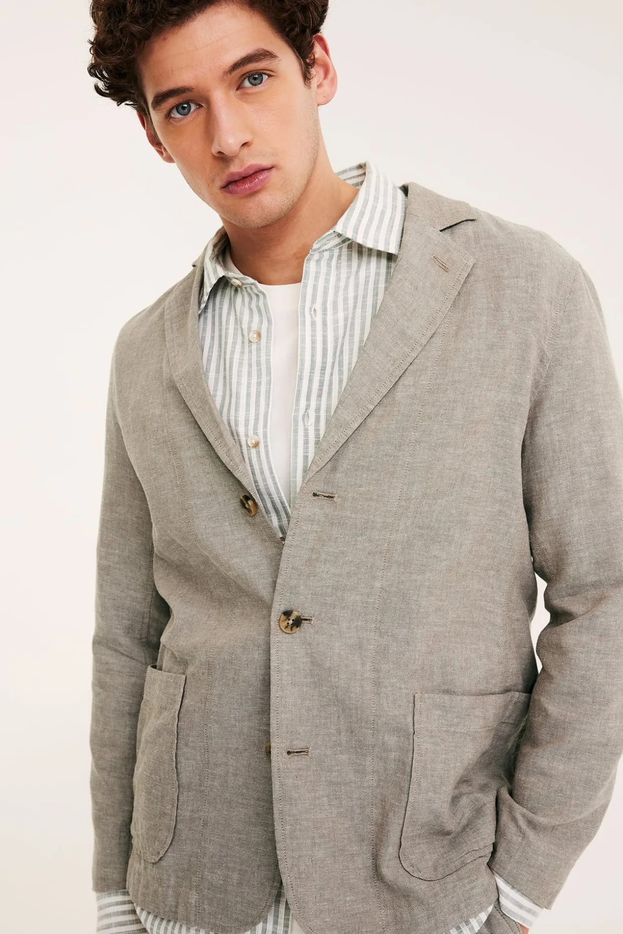 Blazer i linblanding med normal passform
