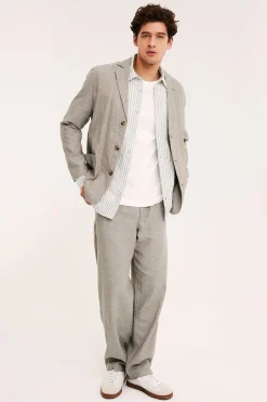 Blazer i linblanding med normal passform