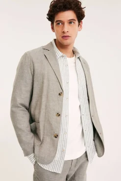 Blazer i linblanding med normal passform