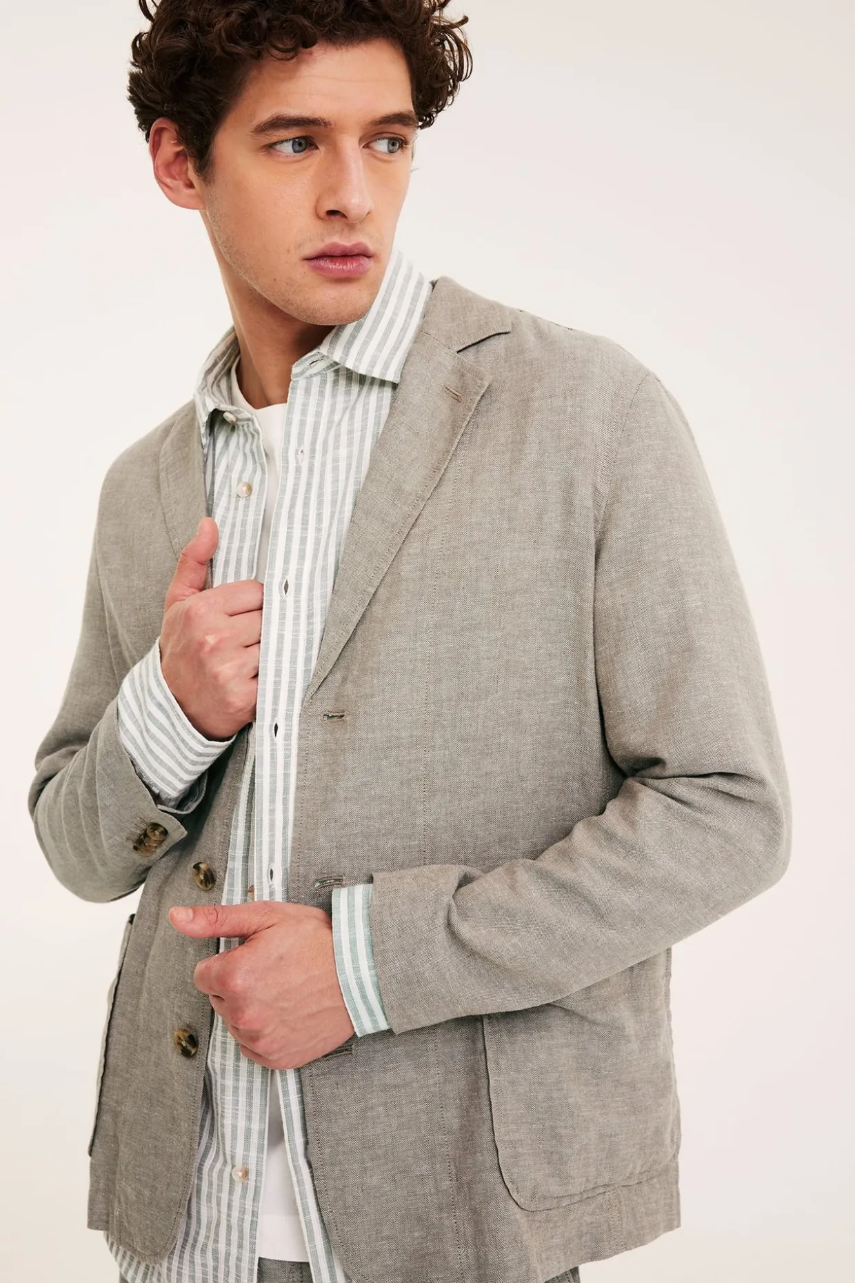 Blazer i linblanding med normal passform