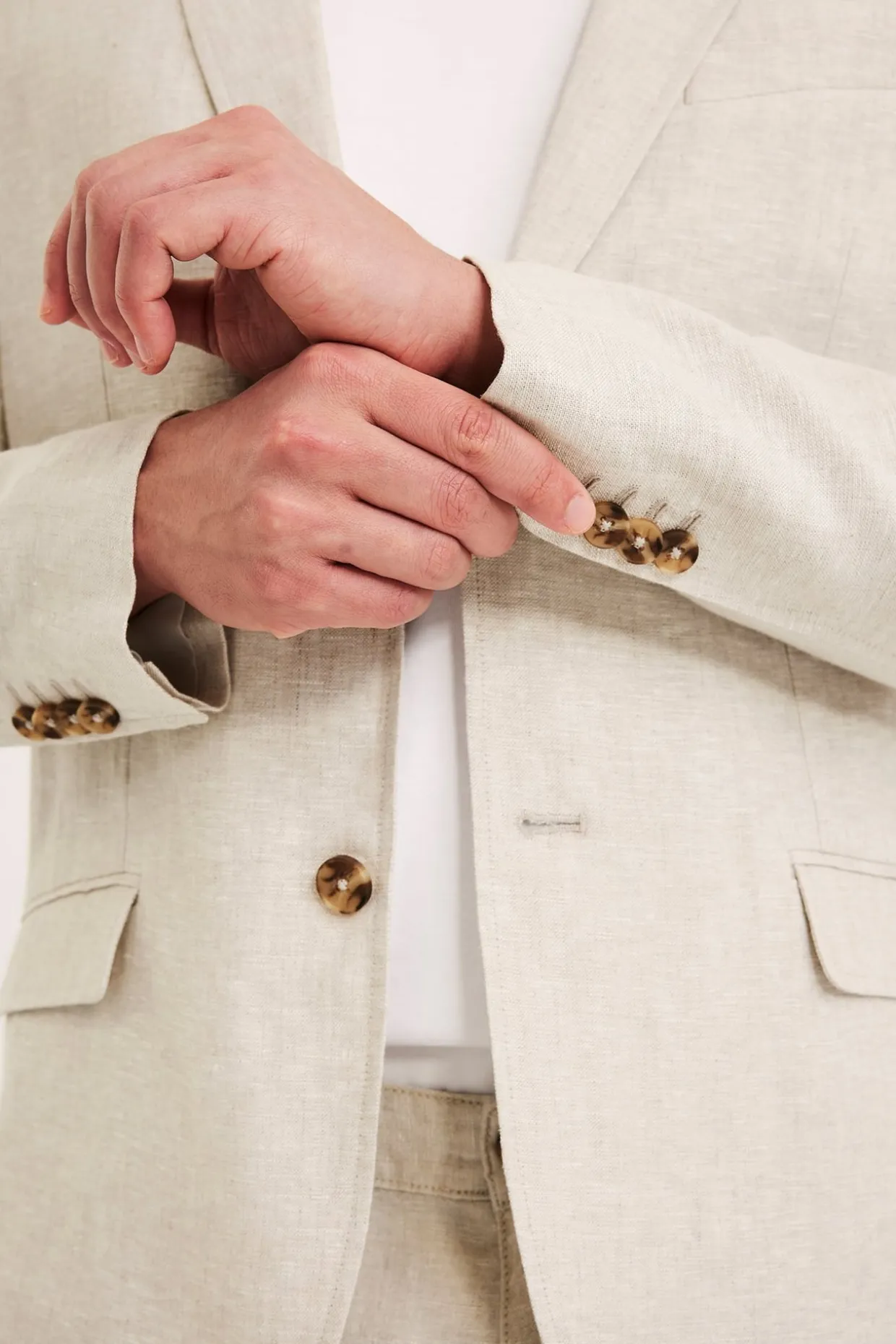 Blazer i lin med normal passform