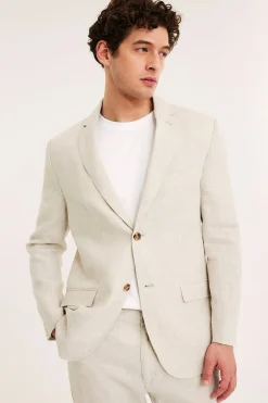 Blazer i lin med normal passform