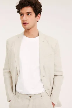 Blazer i lin med normal passform