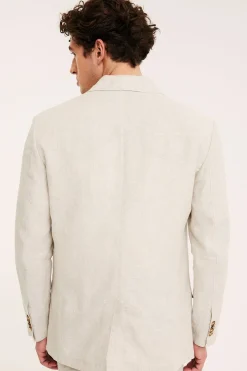 Blazer i lin med normal passform