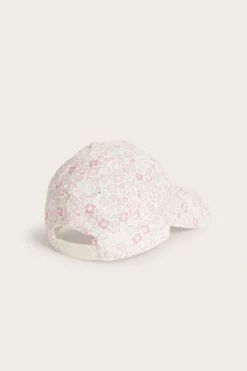 Blomstercaps i bomullstwill