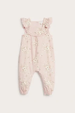 Blomsterjumpsuit med sommerfugler