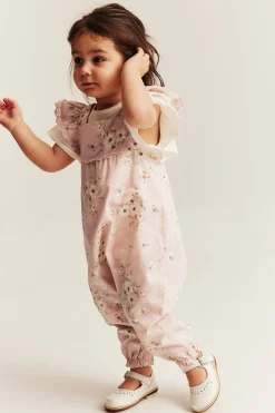 Blomsterjumpsuit med sommerfugler