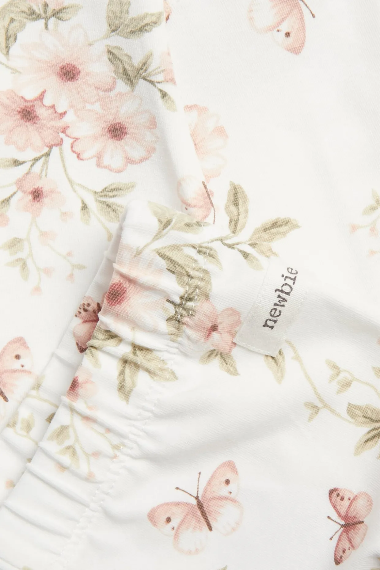 Blomstermønstrede leggings med sommerfugler