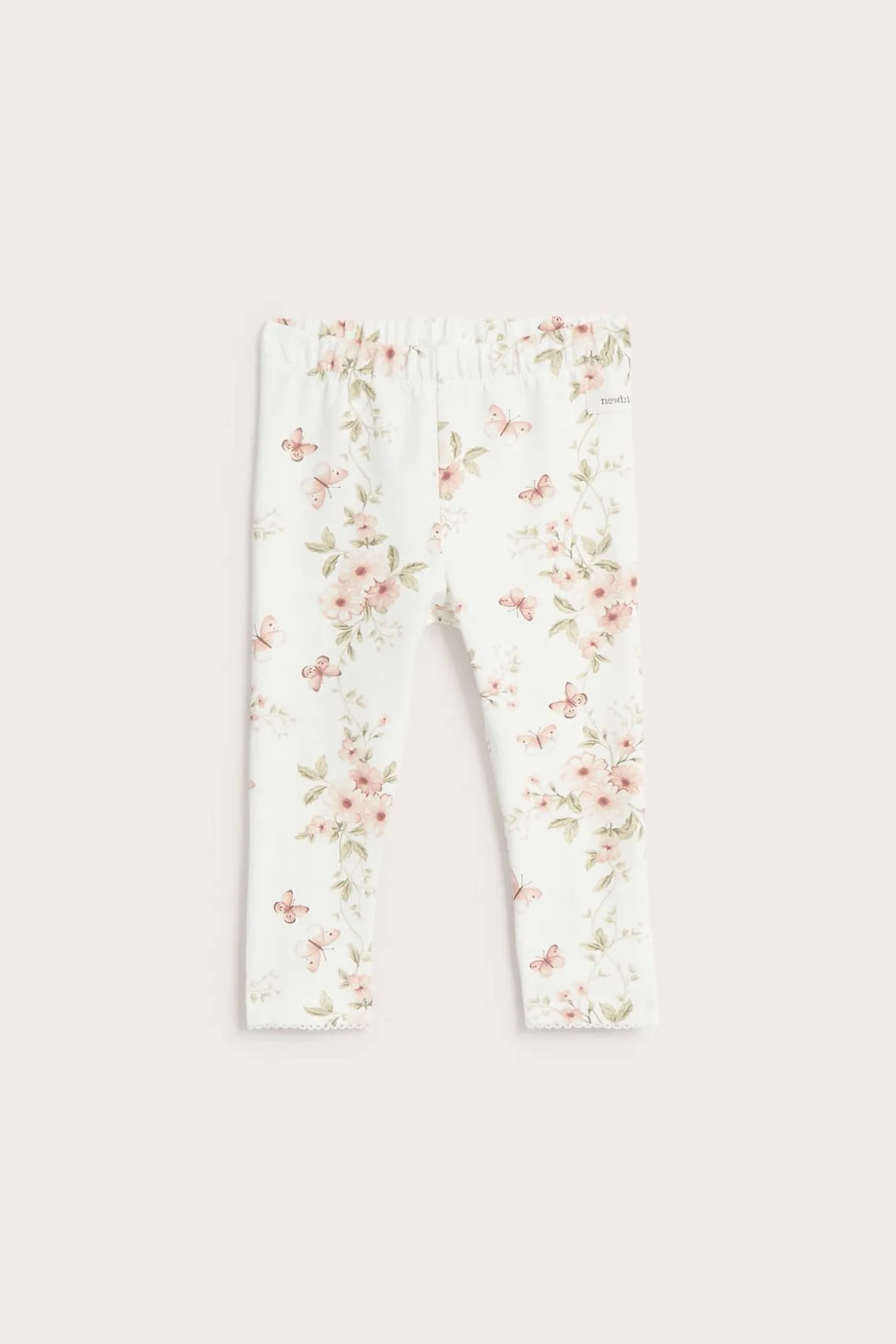 Blomstermønstrede leggings med sommerfugler