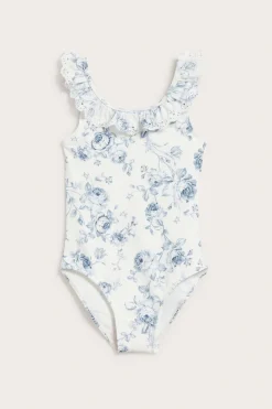 Blomstrede badedrakt med volanger
