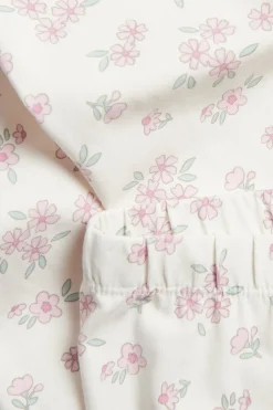 Blomstrede leggings i bomullstrikot