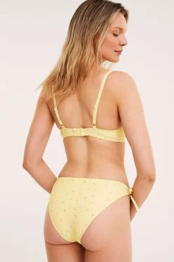 Blomstret bikinibukse med bånd i sidene