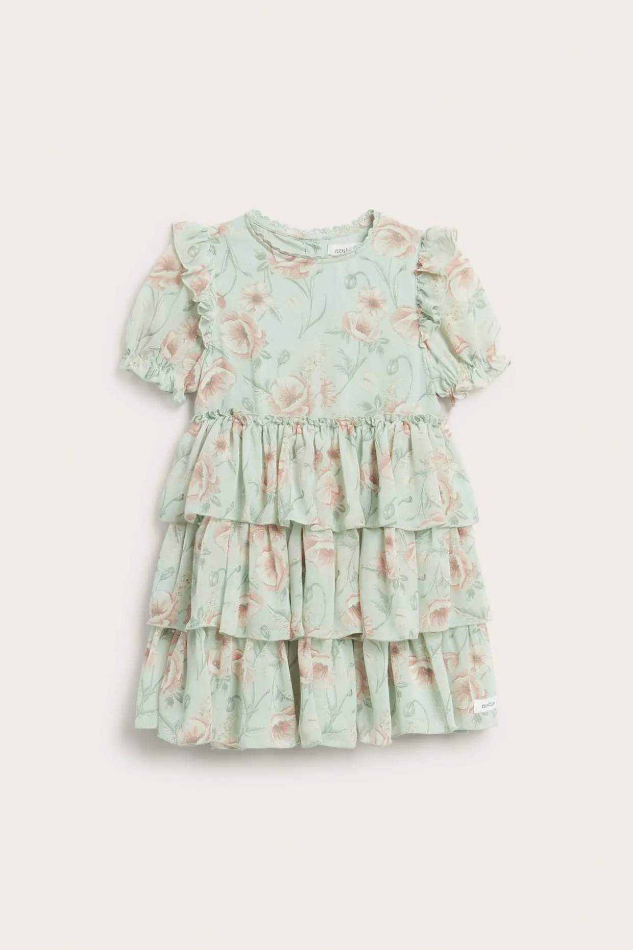 Blomstret chiffonkjole
