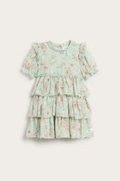 Blomstret chiffonkjole