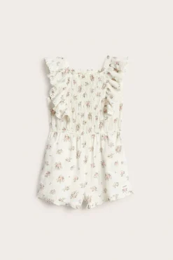 Blomstrete jumpsuit med volanger