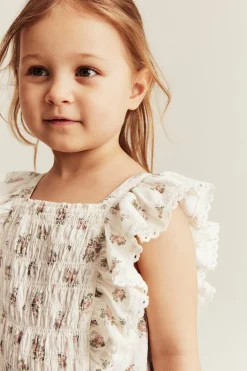 Blomstrete jumpsuit med volanger