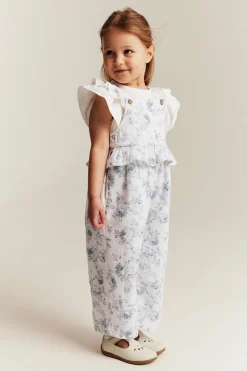 Blomstrete jumpsuit med volang