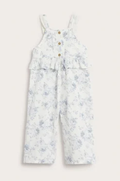 Blomstrete jumpsuit med volang
