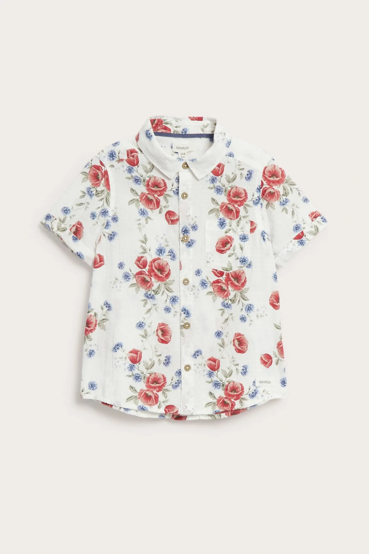Blomstrete kortermet skjorte