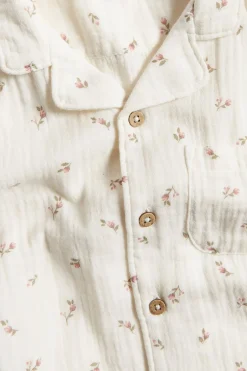 Blomstrete kortermet skjorte | Beige | Barn | Newbie