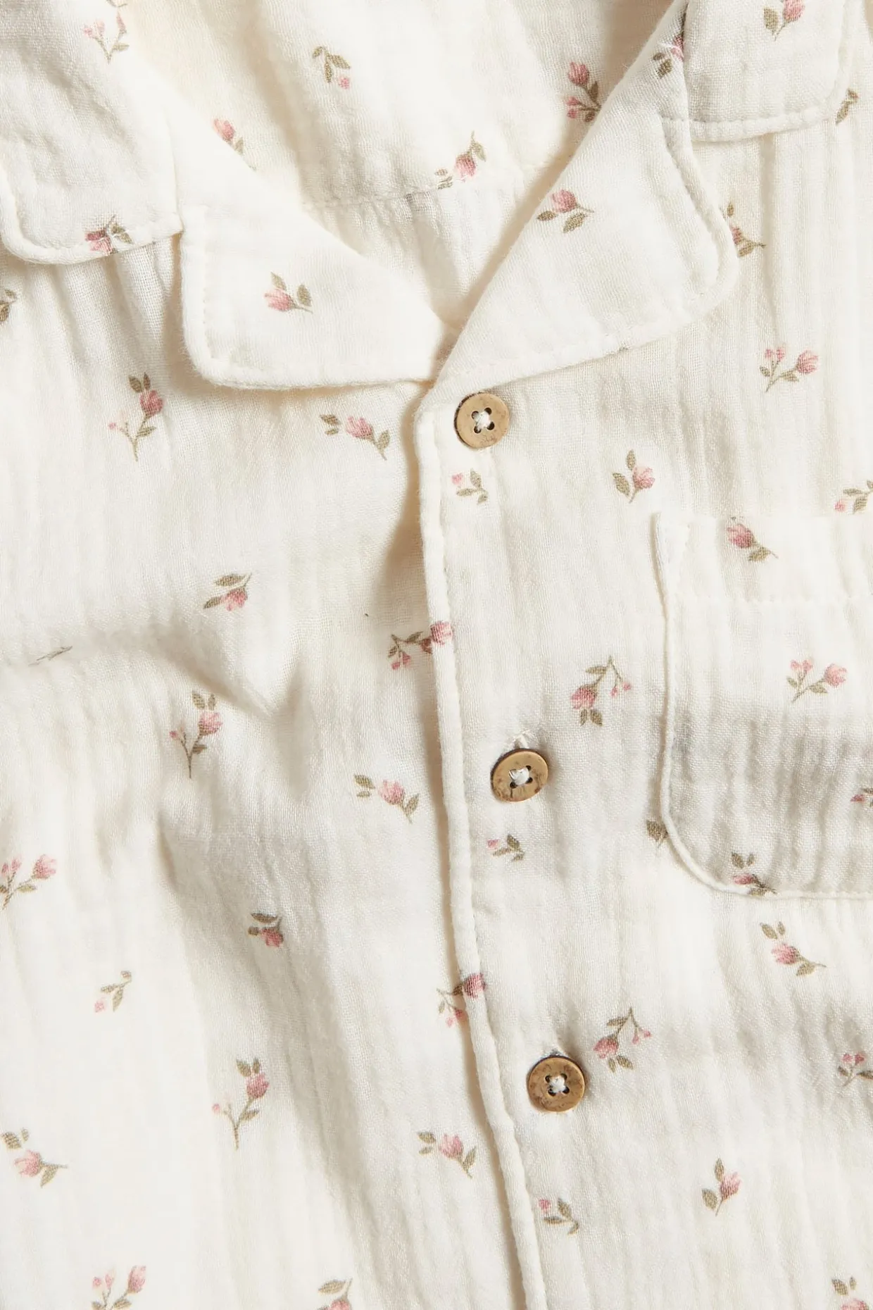 Blomstrete kortermet skjorte | Beige | Barn | Newbie