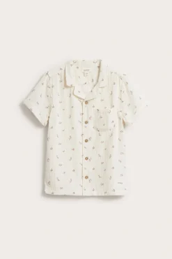 Blomstrete kortermet skjorte | Beige | Barn | Newbie