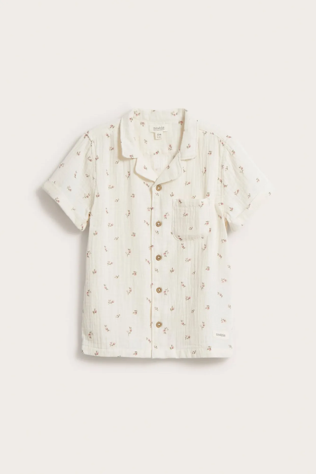 Blomstrete kortermet skjorte | Beige | Barn | Newbie
