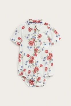 Blomstrete kortermet skjortebody