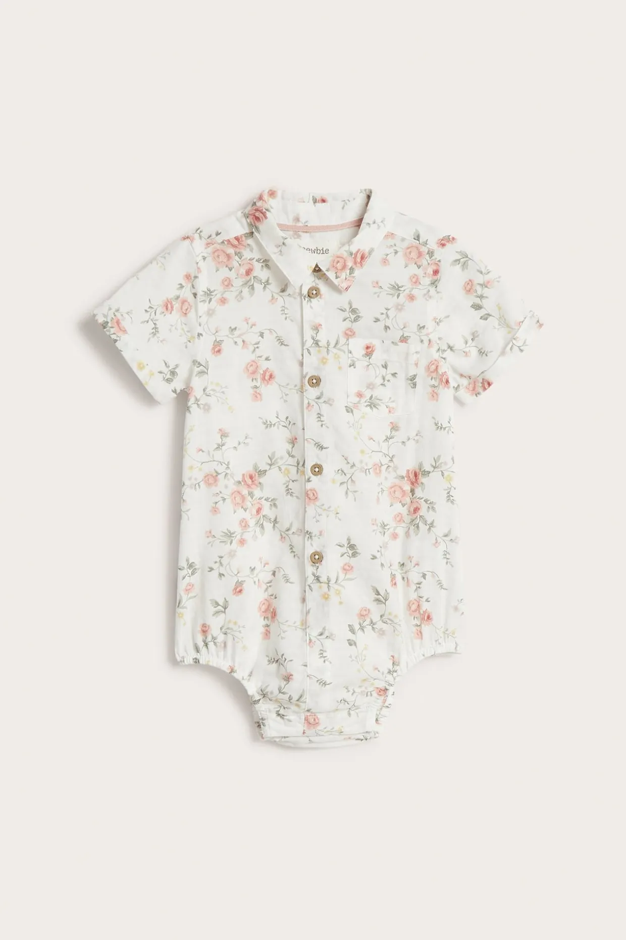 Blomstrete kortermet skjortebody