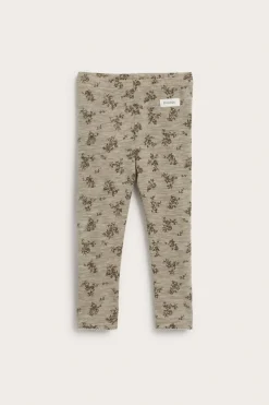 Blomstrete leggings i merinoull