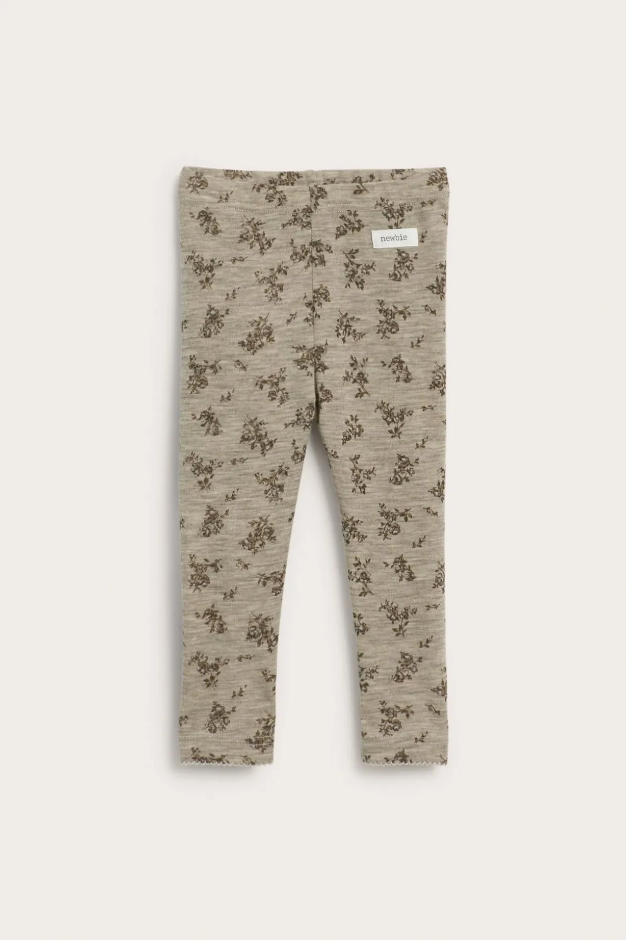Blomstrete leggings i merinoull