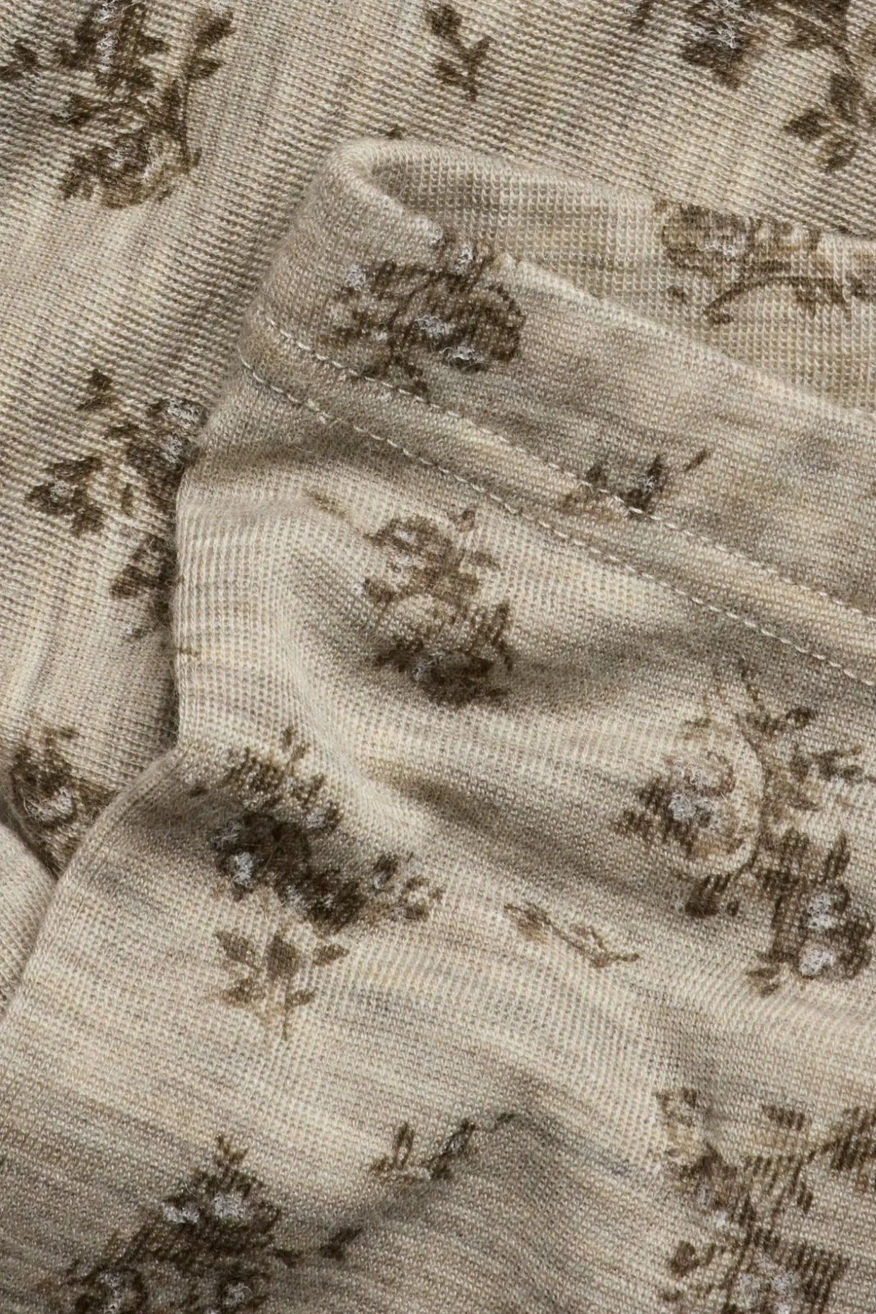 Blomstrete leggings i merinoull