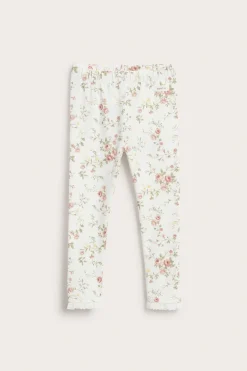 Blomstrete leggings med blonder