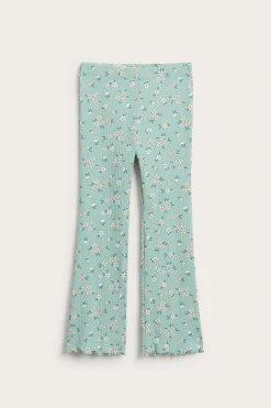 Blomstrete leggings med sleng i bomullstrikot